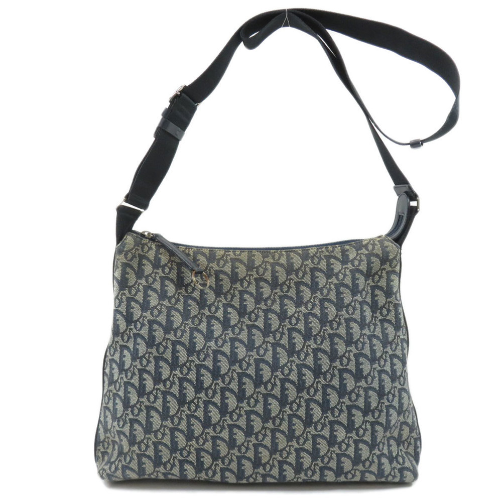 Christian Dior Trotter Shoulder Bag Canvas Navy